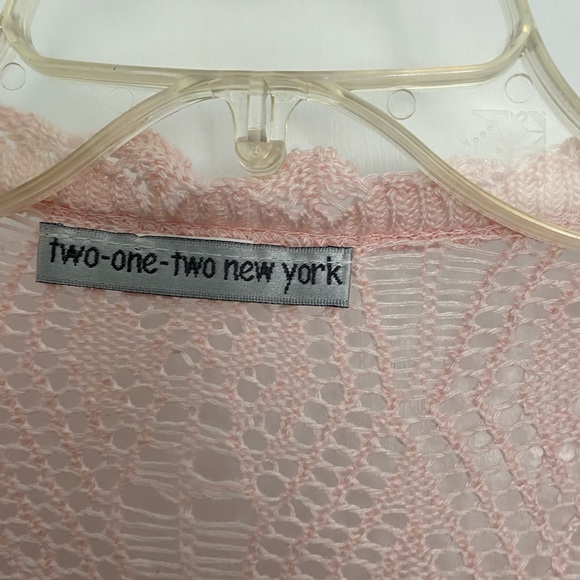 Two-one-two New York pink open front shrug, Sz M - Picture 2 of 3